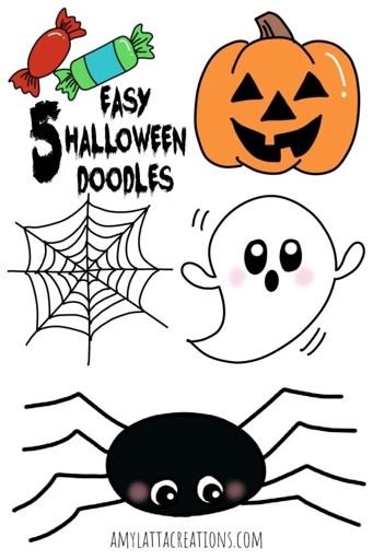 1. If you're looking for some easy and cute Halloween doodles, look no further!