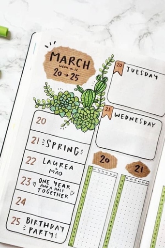 1. If you're looking for some green bullet journal ideas, check out this list of 30 simple yet gorgeous spreads.