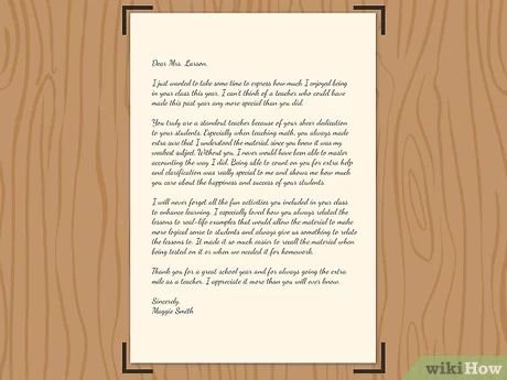 A formal thank you letter is a great way to show your appreciation for all that your teacher has done for you.