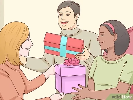 A Secret Santa gift exchange is a popular holiday game where participants draw random names from a hat and buy a gift for the person whose name they drew.