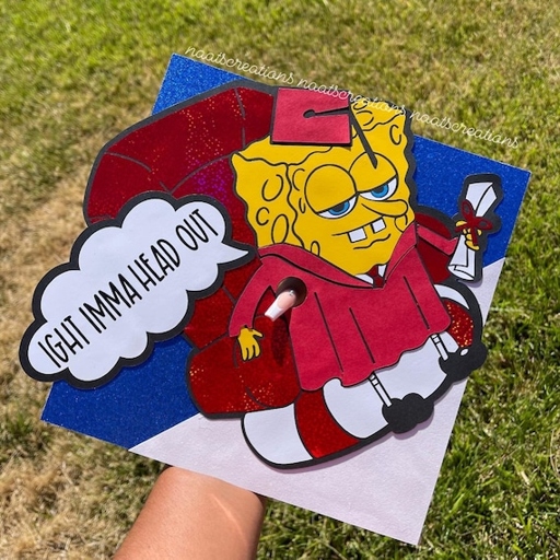 A Spongebob themed graduation cap is a great way to show your personality and make a statement.