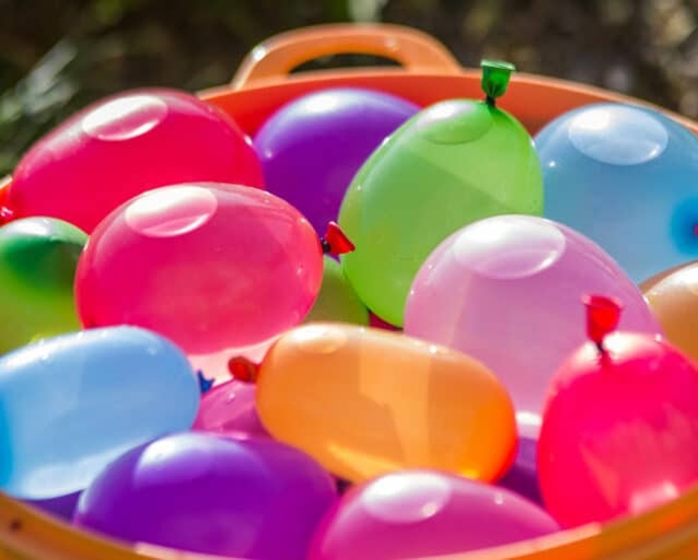 A water balloon fight is a great way to cool off on a hot day.