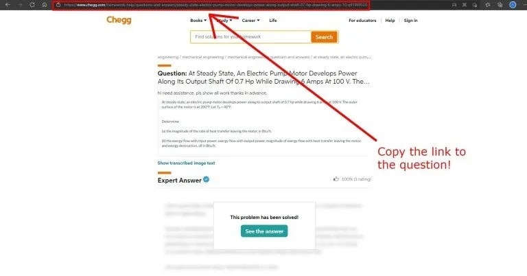 Assuming you have a Chegg account, you can unblur Chegg answers using Inspect Element in your web browser.
