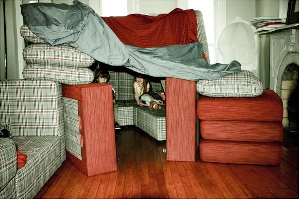 Building a fort is a great way to spend some time with your friends at a sleepover.