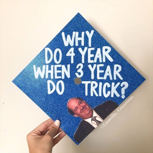 Four years later, and your grad cap design is still as relevant as ever.