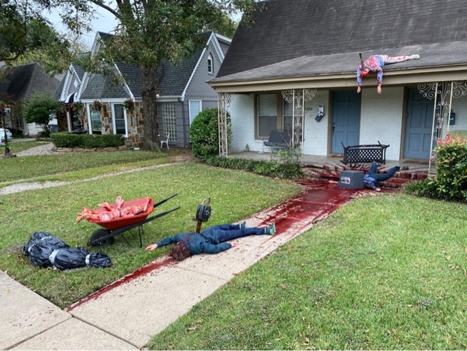 If you're looking for a truly spooky Halloween party, try setting up a crime scene.