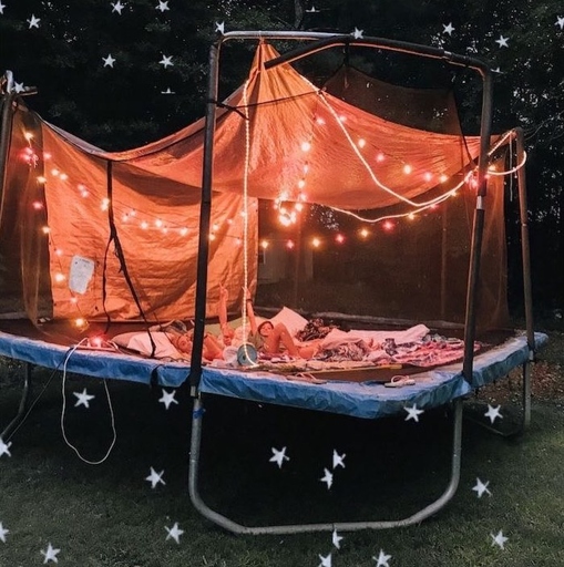 If you're planning on having a trampoline sleepover, don't forget to add cushions to your checklist!