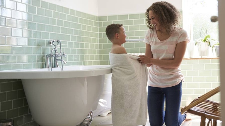 It's important to establish a showering routine when kids are young so they don't wait until they are teens to start showering regularly.