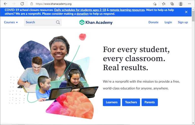 Khan Academy is a free online education platform that offers a variety of courses and resources for students of all ages.