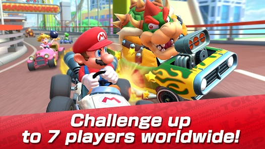 Mario Kart Tour is one of the most popular kart-racing games and can be played with up to three people.