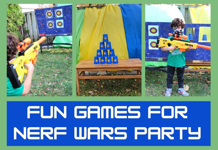 Nerf gun challenges are a great way to have some friendly competition at your next Nerf party.