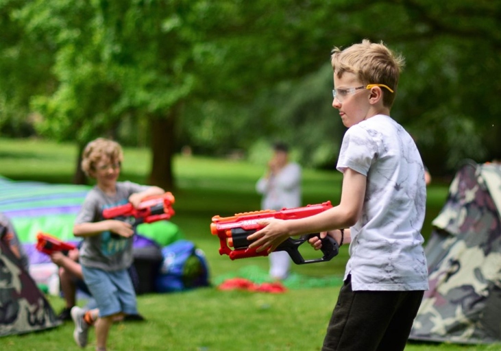 Nerf gun parties are a great way to let kids burn off some energy while having fun.