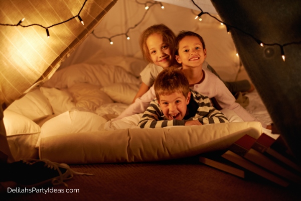 One fun idea for a trampoline sleepover is to tell scary stories.