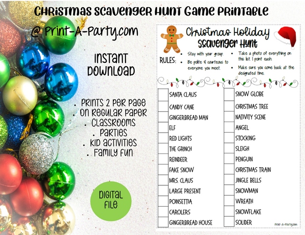 One great Christmas party game for teens and tweens is a scavenger hunt.