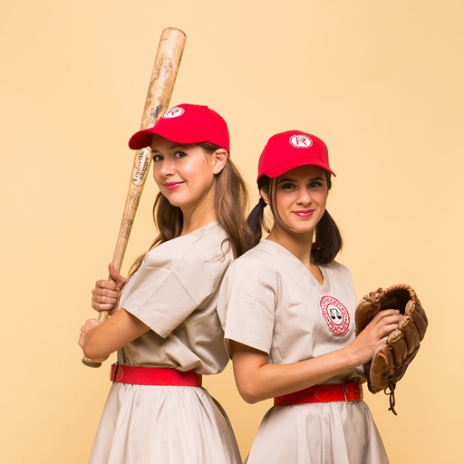 One of the most iconic and easy Halloween costumes for best friends is from the 1992 film A League of Their Own - simply put on some old-fashioned baseball uniforms and you're all set!