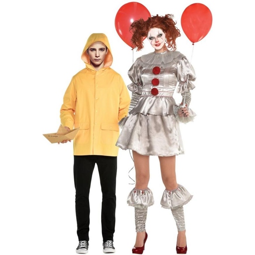 Pennywise and Georgie from It are the perfect college Halloween costume for those who want to be both cute and scary.