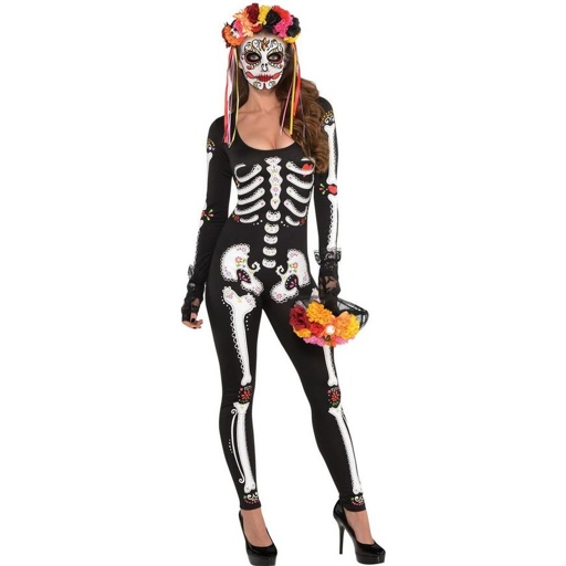 Skeletons are a popular choice for Day of the Dead costumes.