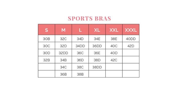 The average sports bra size for a teenager is a 34B.