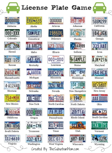 The License Plate Game is a fun game to play on a road trip.