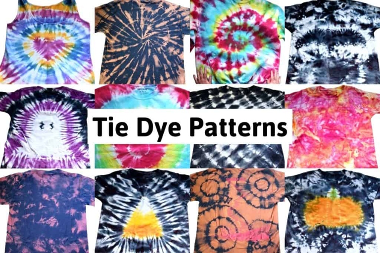 There are many different tie dye patterns that can be created using a variety of techniques.