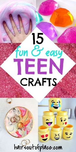 There are many fun crafts that teens can do indoors when they are bored.
