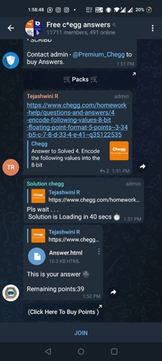 There are many Telegram bots that offer free Chegg answers.
