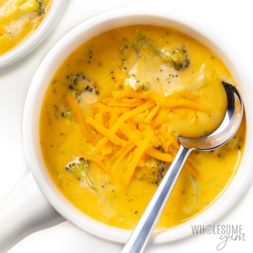 This broccoli cheese soup is so easy to make and only requires a few simple ingredients.