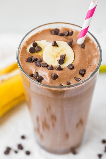 This Chocolate Peanut Butter Banana Shake is a delicious and healthy breakfast option for teens!