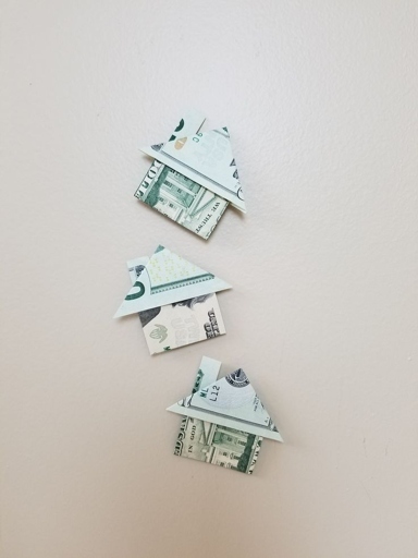 This is a great dollar origami house that is easy to make.
