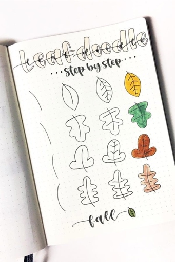 This maple leaf doodle is perfect for adding a touch of fall to your bullet journal pages!