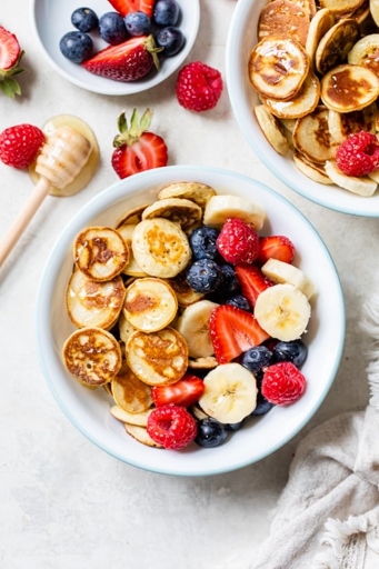 This Mini Pancake Banana Cereal is a great way to start your day!