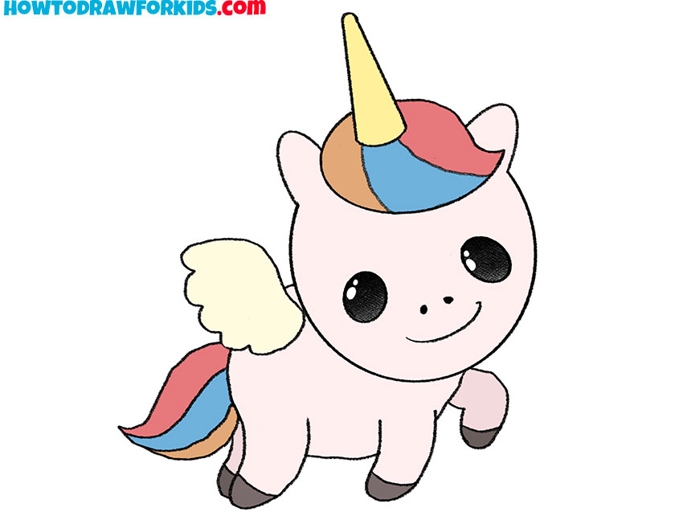This section will teach you how to draw a cute baby unicorn.