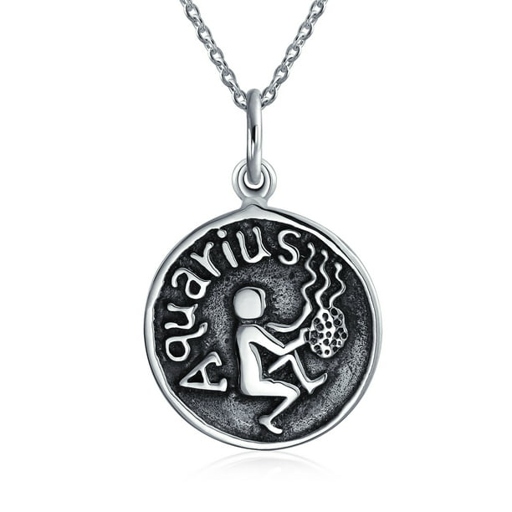 This silver plated Aquarius pendant necklace is the perfect accessory for the unique and independent Aquarius teenage girl.