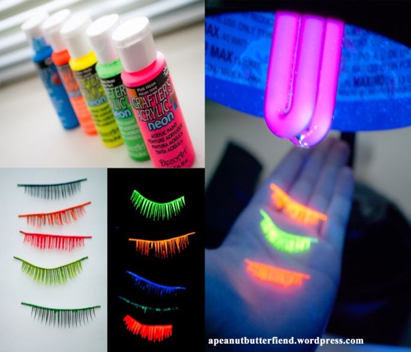To get your party started, try out these DIY Glow In The Dark Eyelashes!