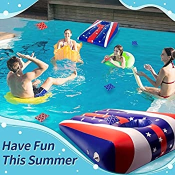 Water Cornhole Toss is a fun and easy game to play in the pool with friends.
